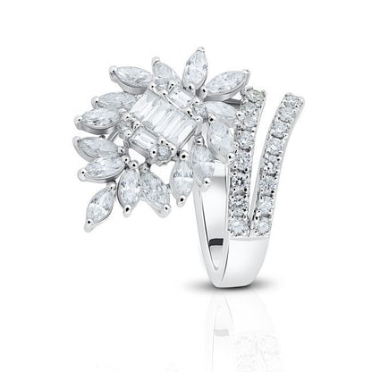 Celestial Bloom 18K White Gold Diamond Ring