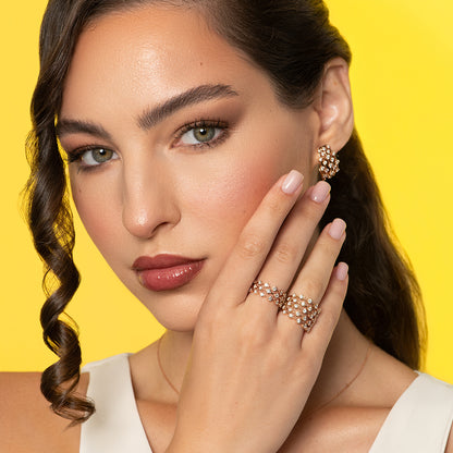 Amara 5 Line Diamond Ring in 18K Rose Gold