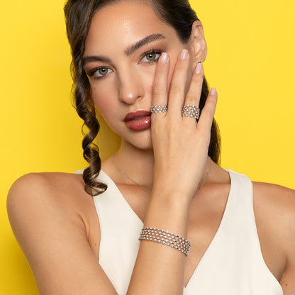 Amara 3 Line Diamond Ring in 18K White Gold