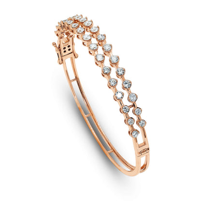 Amara 2 line Diamond Bangle 18K Rose Gold by Liali Jewellery - Shop Online through www.lialijewellery.com