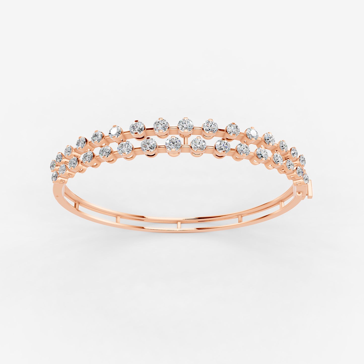 Amara 2 line Diamond Bangle 18K Rose Gold by Liali Jewellery - Shop Online through www.lialijewellery.com - The Diamond Jewellery in GCC