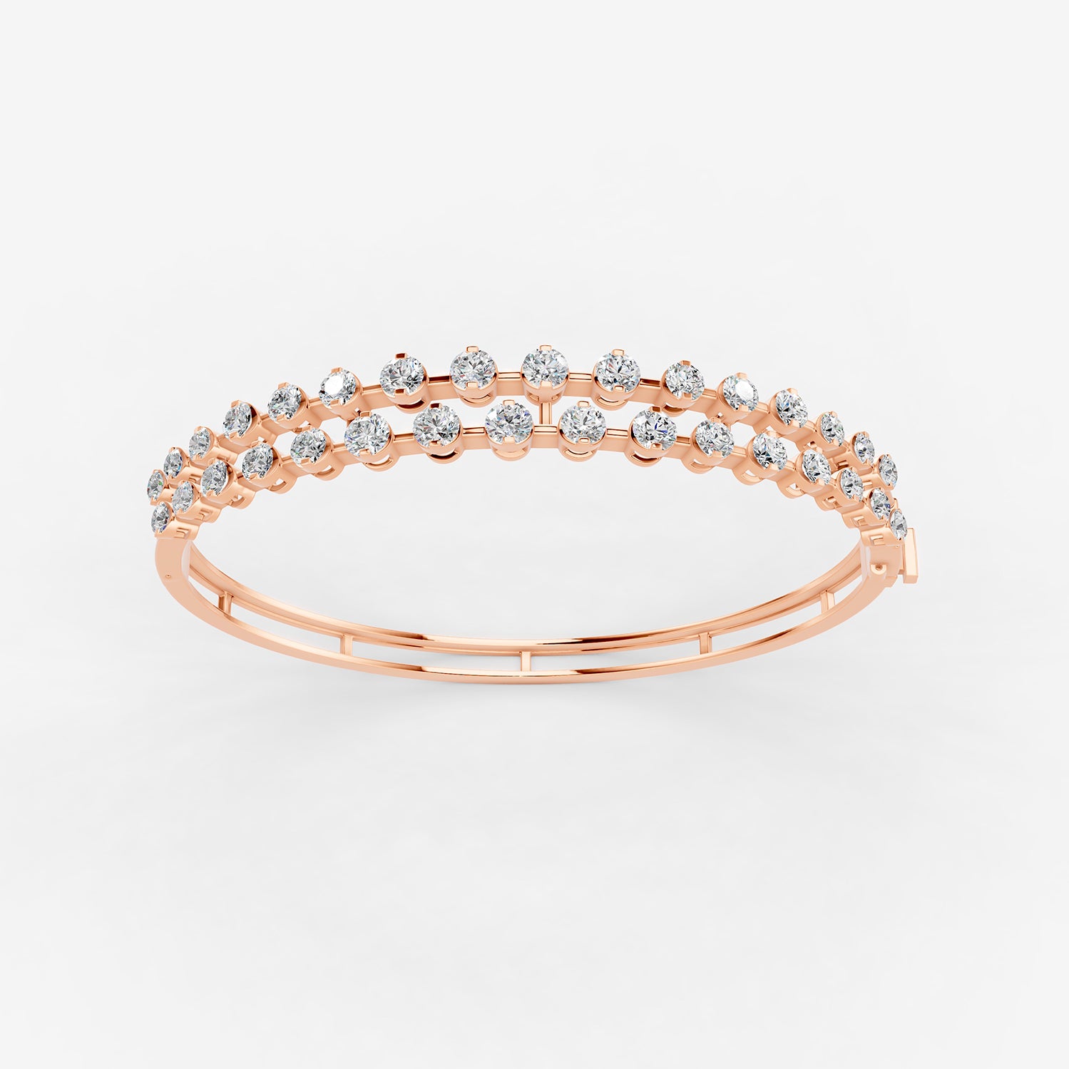 Amara 2 line Diamond Bangle 18K Rose Gold by Liali Jewellery - Shop Online through www.lialijewellery.com - The Diamond Jewellery in GCC