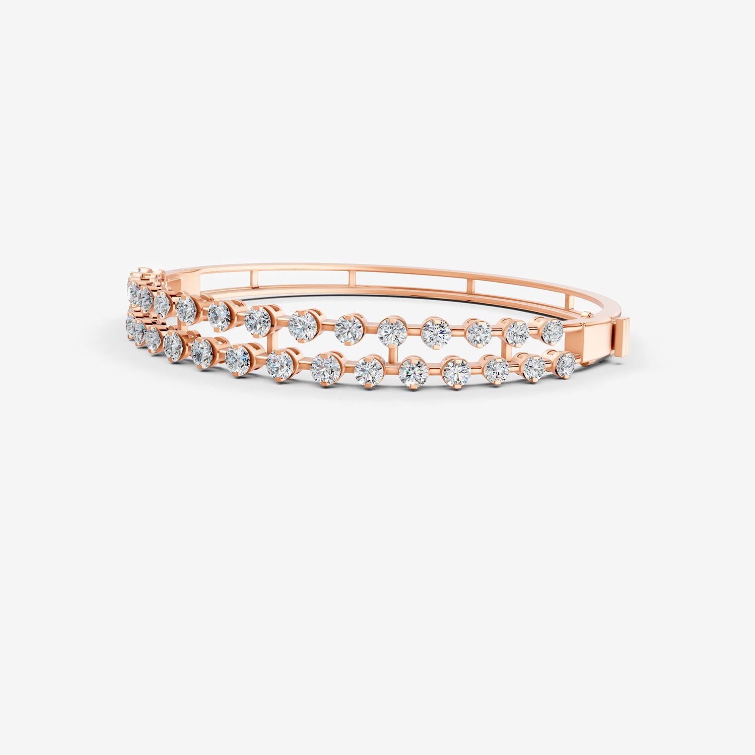 Amara 2 line Diamond Bangle 18K Rose Gold by Liali Jewellery - Shop Online through www.lialijewellery.com - The Diamond Jewellery in GCC - World Wide Shipping 