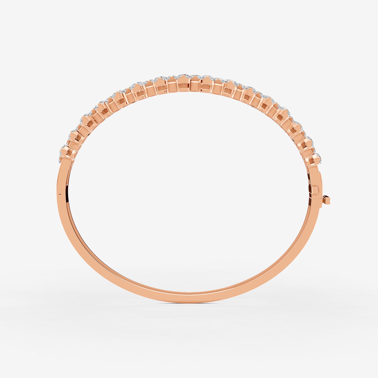 Amara 2 line Diamond Bangle 18K Rose Gold by Liali Jewellery - Shop Online through www.lialijewellery.com - The best Diamond Jewellery in UAE 