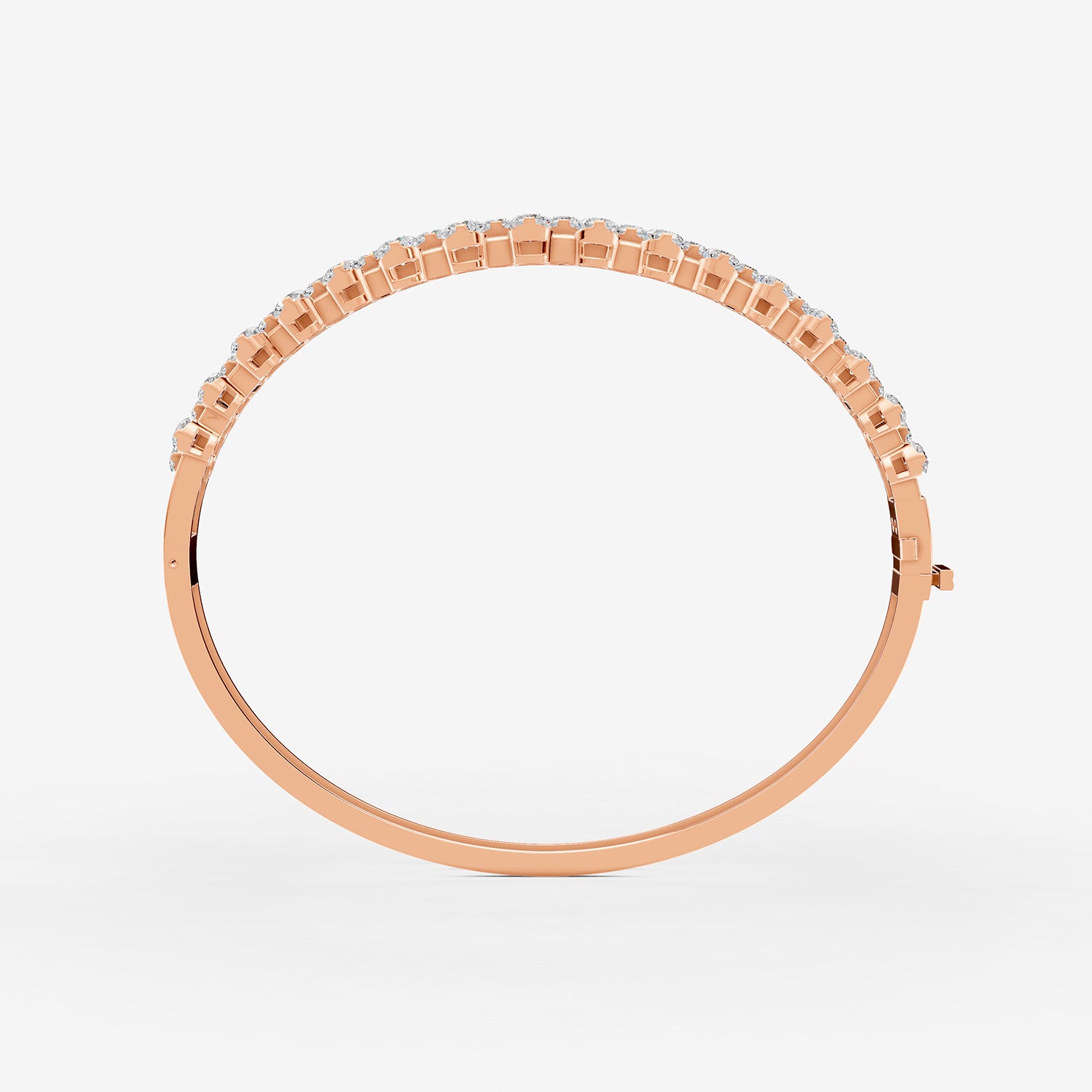 Amara 2 line Diamond Bangle 18K Rose Gold by Liali Jewellery - Shop Online through www.lialijewellery.com - The best Diamond Jewellery in UAE 