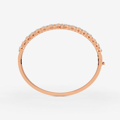 Amara 2 line Diamond Bangle 18K Rose Gold by Liali Jewellery - Shop Online through www.lialijewellery.com - The best Diamond Jewellery in UAE 