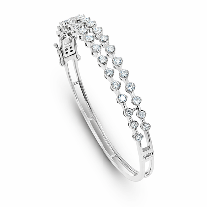 Amara 2 line Diamond Bangle 18K White Gold by Liali Jewellery - Shop Online through www.lialijewellery.com