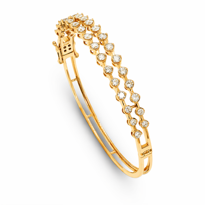Amara 2 line Diamond Bangle 18K Yellow Gold by Liali Jewellery - Shop Online through www.lialijewellery.com