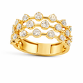 Amara 3 Line Diamond Ring in 18K Yellow Gold  by Liali Jewellery - shop diamond jewellery online through www.lialijewellery.com - The most trusted diamond jewellery in UAE - world wide shipping - free delivery in UAE 