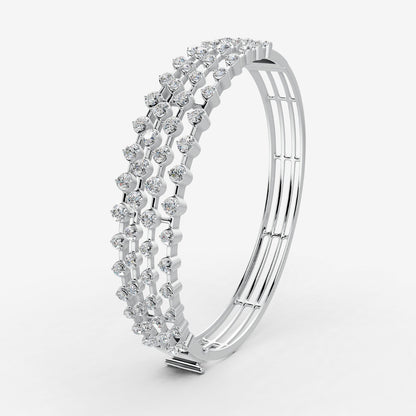 Amara 4 Line Diamond Bangle in 18K White Gold by Liali Jewellery - shop diamond jewellery online through www.lialijewellery.com - The most trusted diamond jewellery in UAE - world wide shipping - free delivery in UAE 