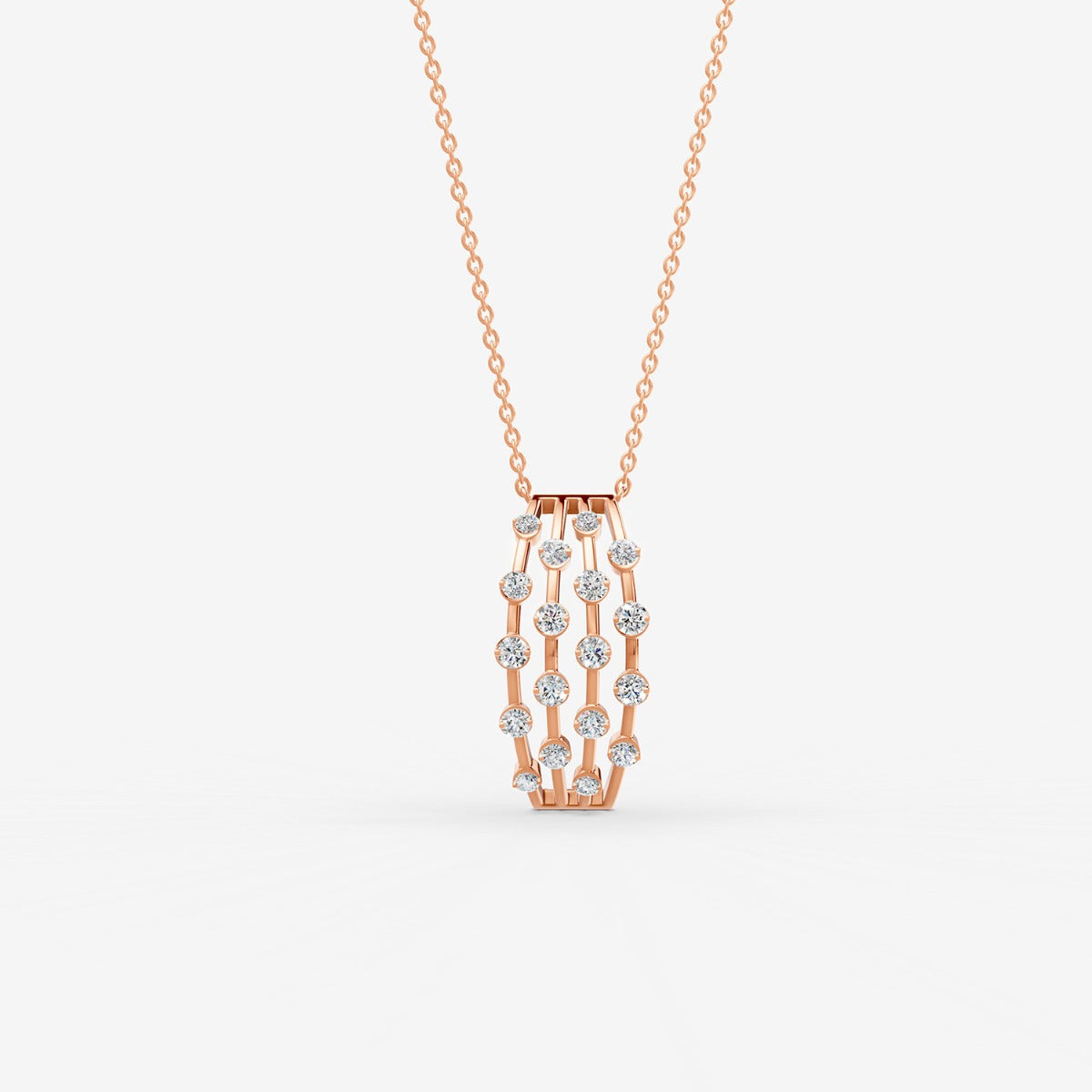 Amara Cascade Diamond Pendant in 18K Rose Gold - Medium by Liali Jewellery - shop diamond jewellery online through www.lialijewellery.com - The most trusted diamond jewellery in UAE - world wide shipping - free delivery in UAE 