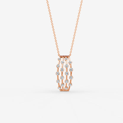 Amara Cascade Diamond Pendant in 18K Rose Gold - Medium by Liali Jewellery - shop diamond jewellery online through www.lialijewellery.com - The most trusted diamond jewellery in UAE - world wide shipping - free delivery in UAE 