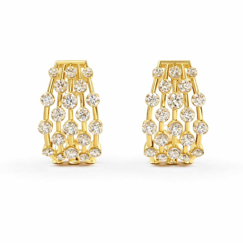 Amara Diamond Earring 18K Yellow Gold by Liali Jewellery - shop diamond jewellery online through www.lialijewellery.com - The most trusted diamond jewellery in UAE - world wide shipping - free delivery in UAE 