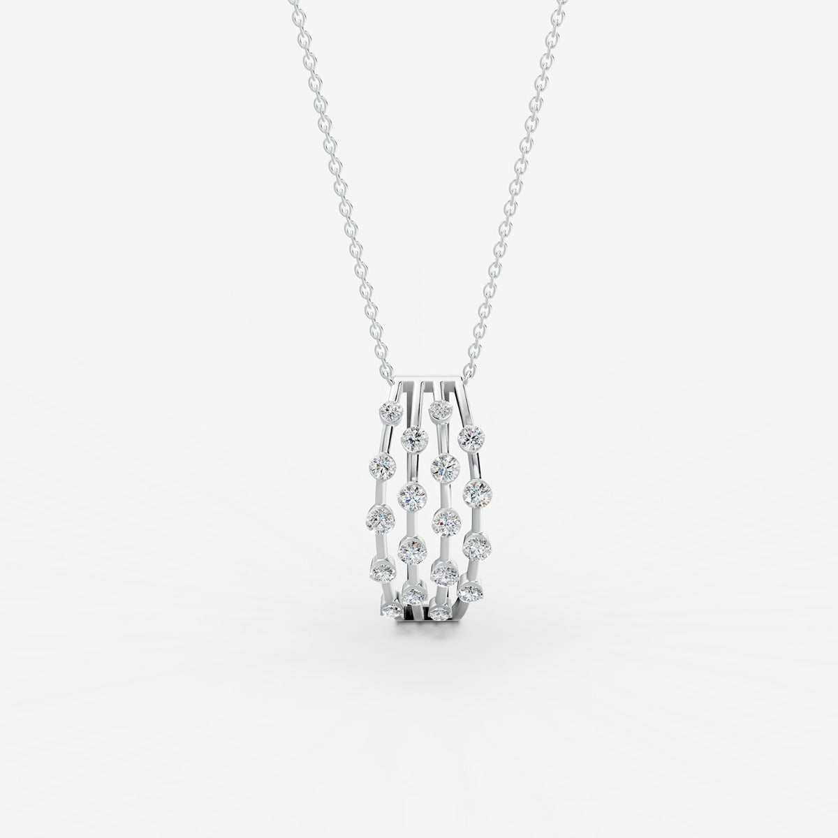 Amara Pendant in 18K White Gold - Large  by Liali Jewellery - shop diamond jewellery online through www.lialijewellery.com - The most trusted diamond jewellery in UAE - world wide shipping - free delivery in UAE 