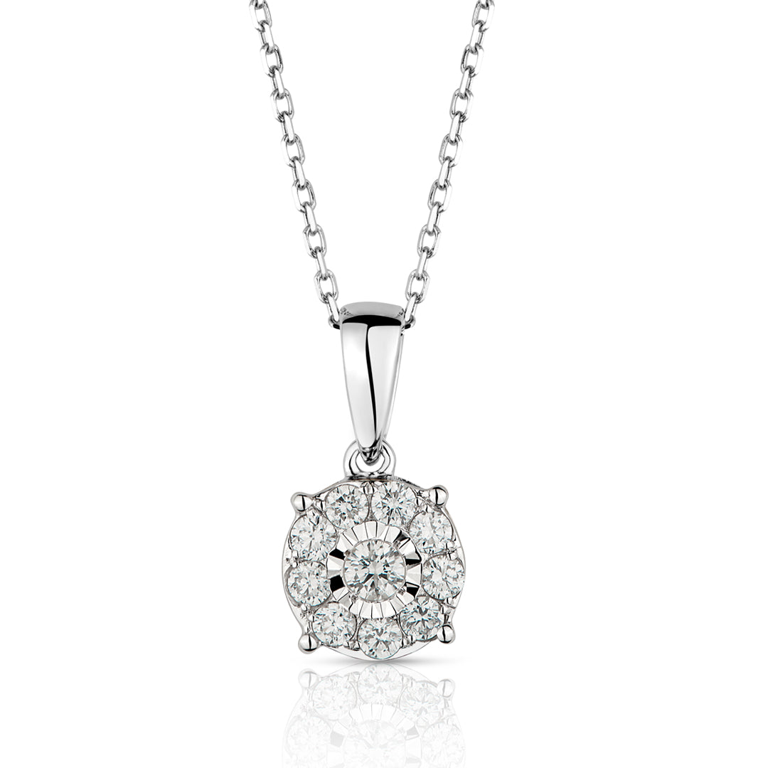 Aura Daily wear diamond pendant in 18K white gold by liali jewellery | Shop Online through www.lialijewellery.com 