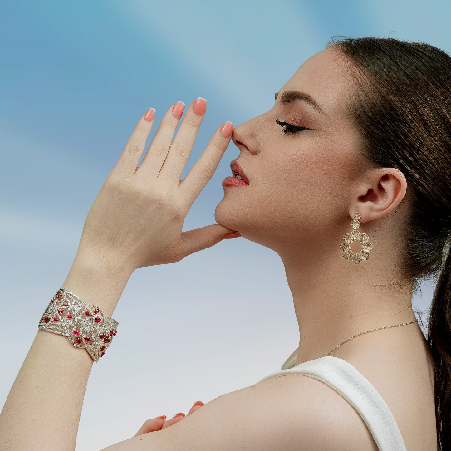 Timeless Twinkle: Ruby & Diamond Red Carpet Bangle