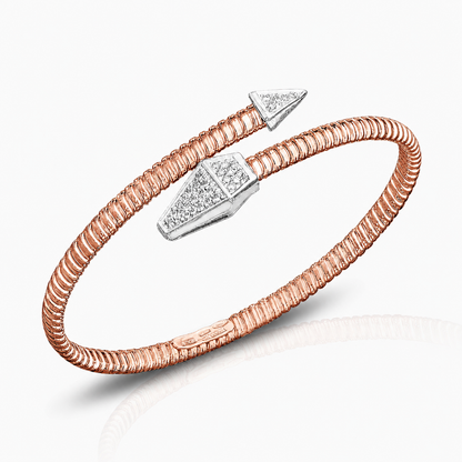Tessitore Tubogas Bangle with Diamond Accents