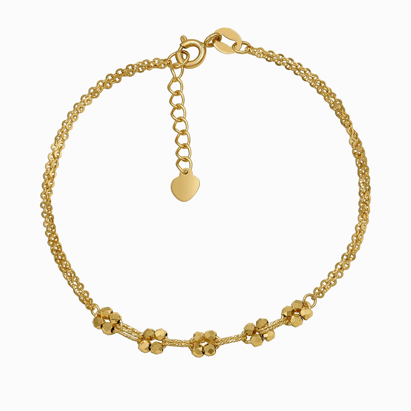 Delicate Floral Cluster 18K Yellow Gold Bracelet