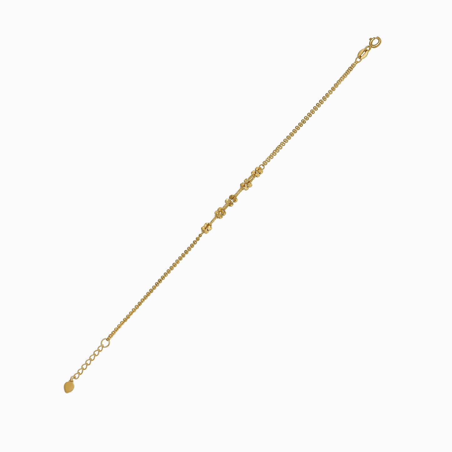 Delicate Floral Cluster 18K Yellow Gold Bracelet