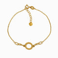 Radiant Textured Circle 18K Yellow Gold Bracelet
