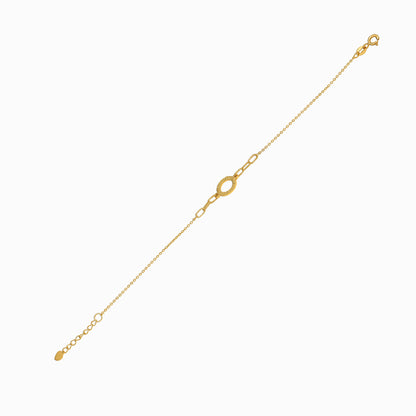 Radiant Textured Circle 18K Yellow Gold Bracelet