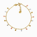 Tri-Color Diamond-Cut Droplet 18K Gold Bracelet