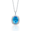 Best diamond jewellery in UAE - Shop diamond jewellery from www.lialijewellery.com - world wide shipping - free delivery in AE - blue topaz pendant - 18k white gold