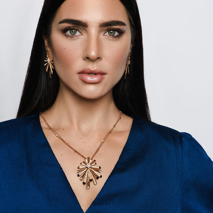 Carine Double Strings Starburst Diamond Pendant