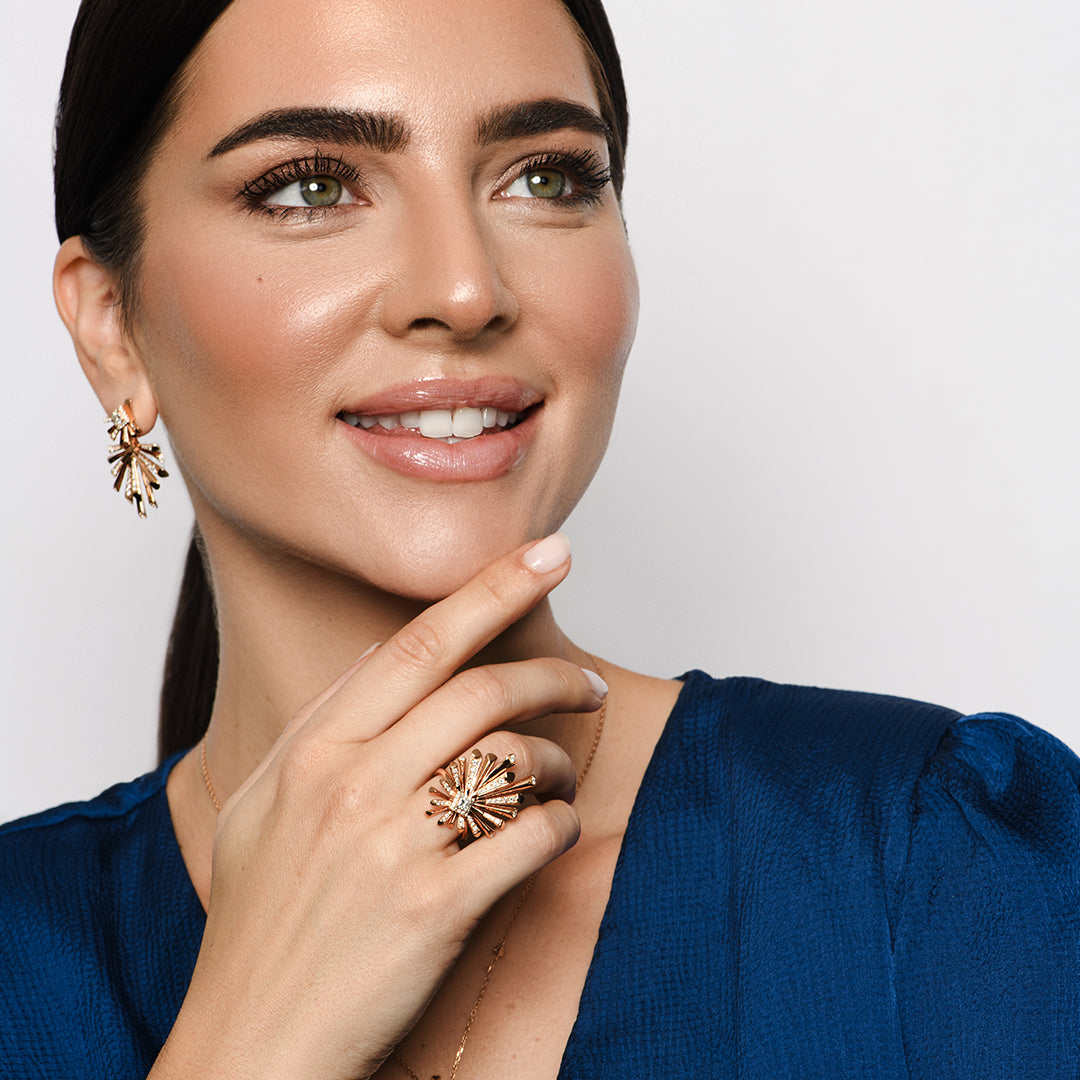 Carine Single Starburst Diamond Ring