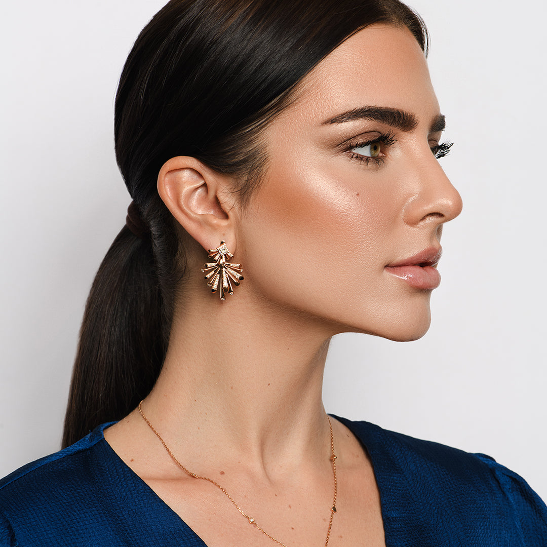 Carine Starburst Diamond Drop Earring - Detachable