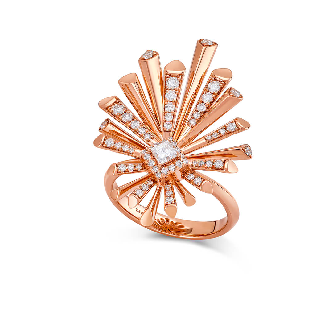 Carine Single Starburst Diamond Ring