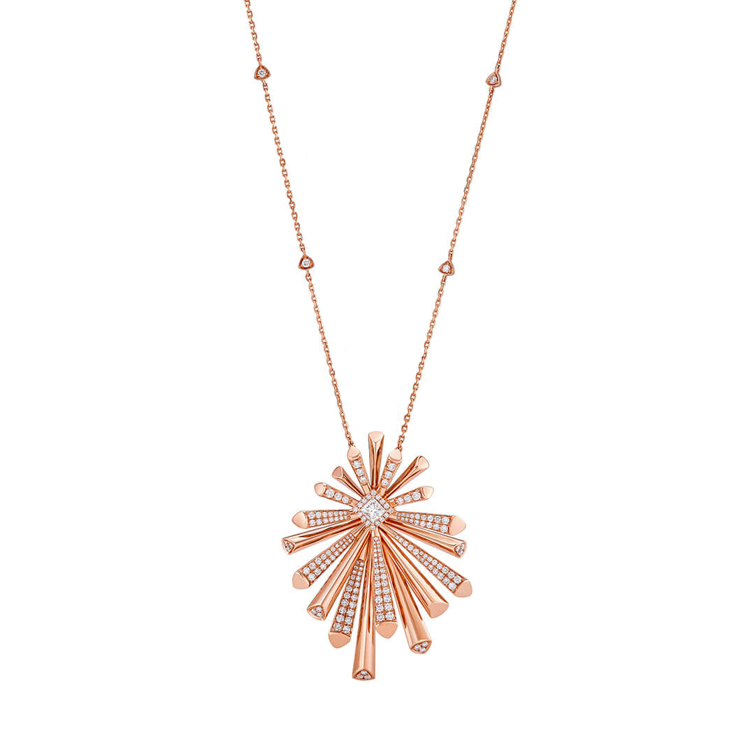 Carine Single String Starburst Diamond Pendant - Regular by iali jewellery - shop diamond jewellery online - world wide shipping  - free delivery in UAE 