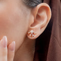 Carine Starburst Small Stud Diamond Earrings in 18K Rose Gold