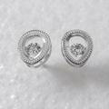 Delicate Oval Earring in 18K White Gold