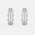 Amara 3 line Diamond Earring in 18K White gold