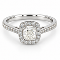 Elara Cushion Diamond Ring in 18K White Gold