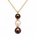Kimono Trio Pearl Necklace in 18K Yellow Gold