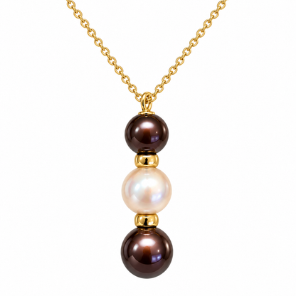 Kimono Trio Pearl Necklace in 18K Yellow Gold