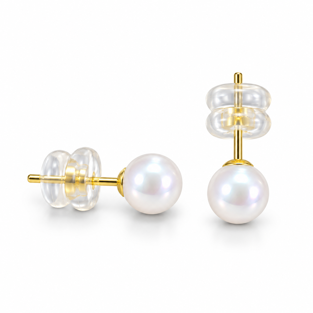 Classic Pearl Stud Earrings in 18K Yellow Gold
