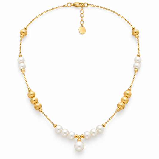 Pearl Rhythm Necklace in 18K Yellow Gold