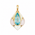 Sakura Pear Blue Topaz and Mother-of-Pearl Pendant