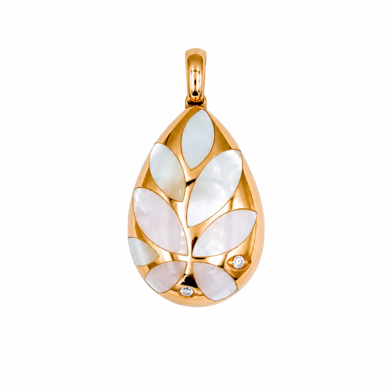 Sakura Leaf Drop Pearl Pendant