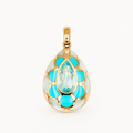 Sakura Drop Aquamarine and Mother-of-Pearl Pendant