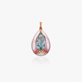 Sakura Blue Topaz Love Drop pendant-Rose Gold