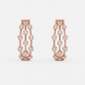 Amara 3 line Diamond Earring in 18K Rose Gold