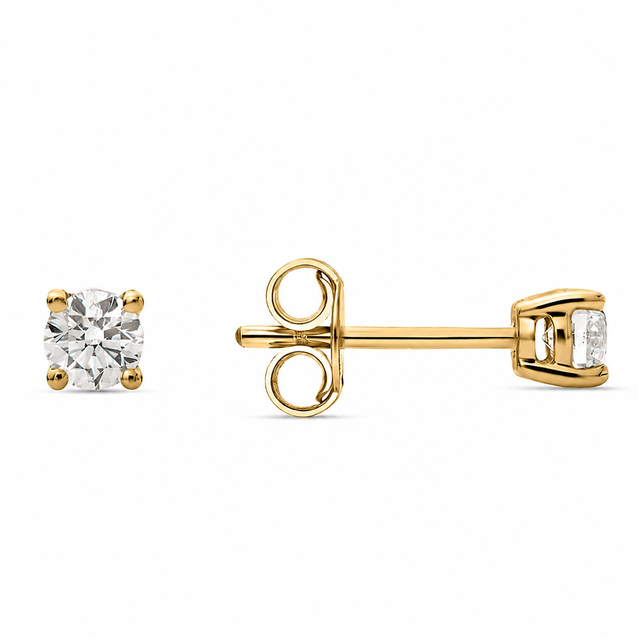 2 Carat Natural Round Diamond Solitaire Earring