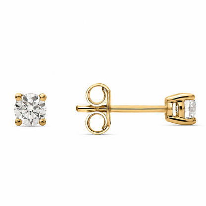 2 Carat Natural Round Diamond Solitaire Earring