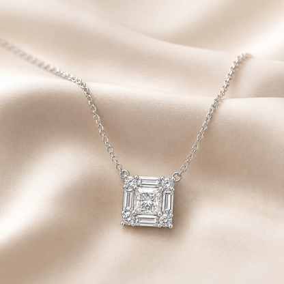 Imperia Princess Diamond Stud pendant in 18K White Gold