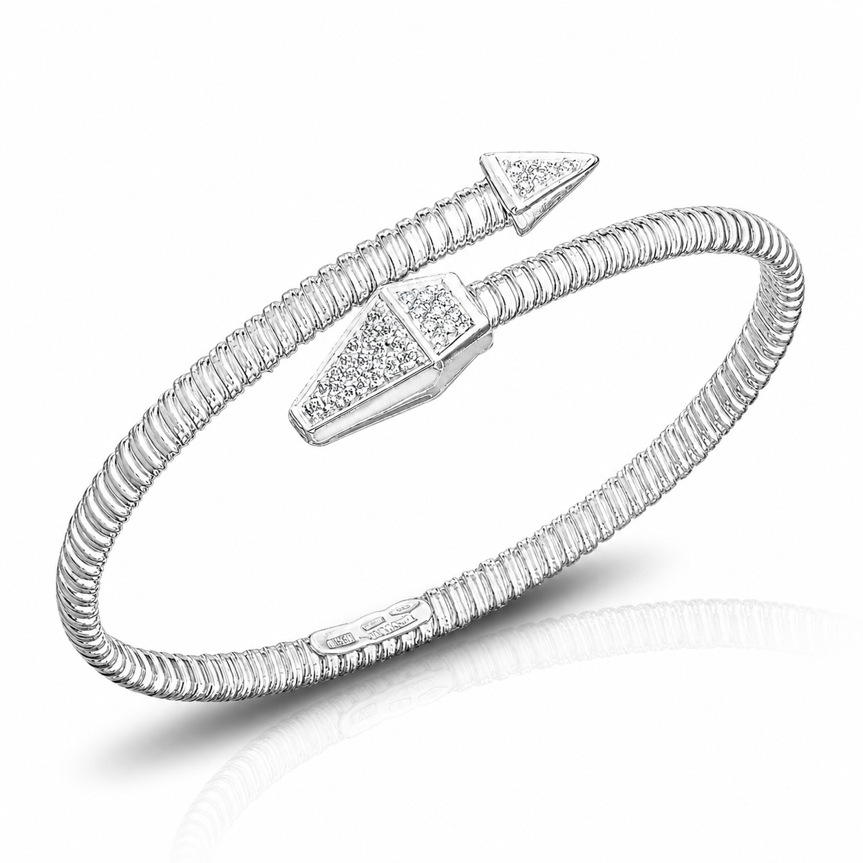 Tessitore Tubogas Bangle with Diamond Accents