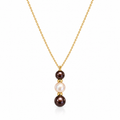Kimono Trio Pearl Necklace in 18K Yellow Gold